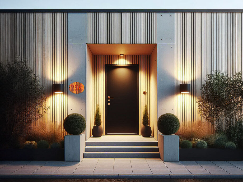 Ovaal LED-huisnummerbord in Scandinavische stijl met natuurlijk fineer – nummer 256 – IllumaSign by Elyssa